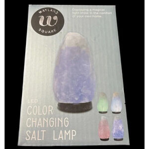 WAYLAND Square LED color Changing Himalayan Salt Lamp New In Box